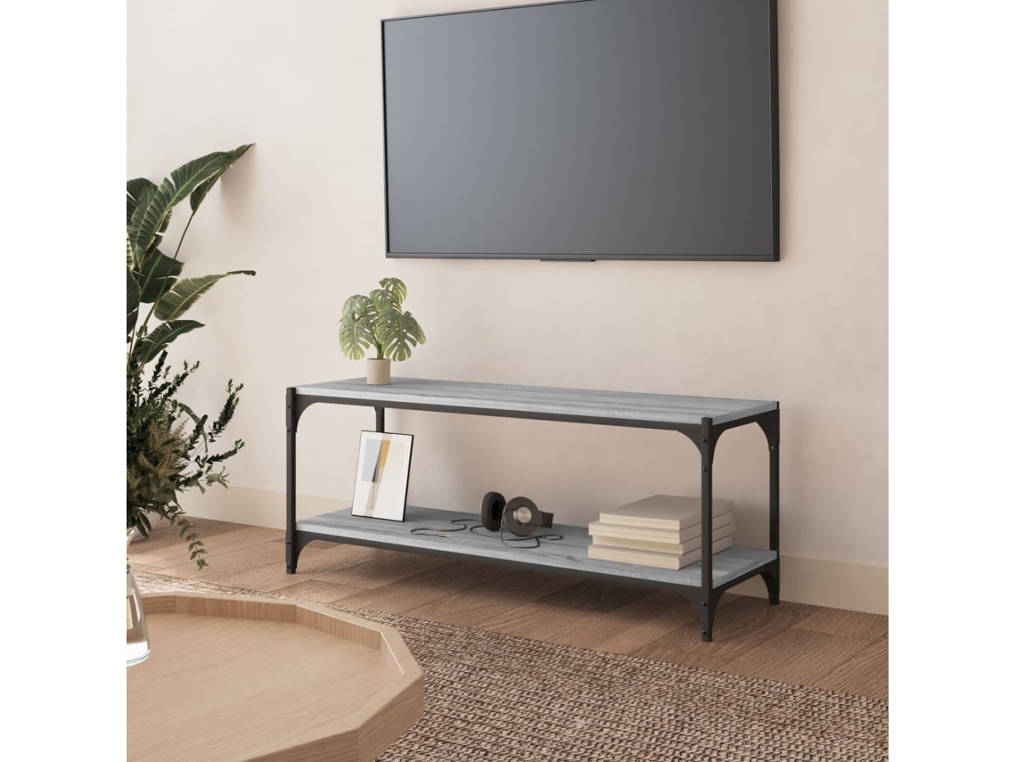 Vidaxl Móvel De Tv 100x33x41 Cm Derivados Madeira/aço Cinzento Sonoma