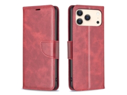 Capa De Couro Para Iphone 17 Pro Max - Cor Pura Com Textura De Pele De Cordeiro