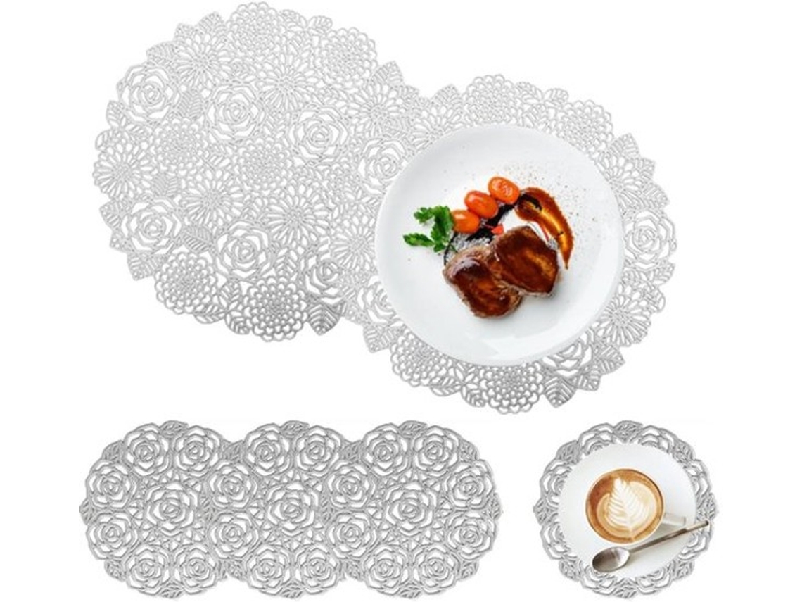 Placemats Redondos - Resistente Ao Calor Pvc - Fundos - Resistente A Manchas - Difíceis De Rasgar - Elegância Sofisticada - Fundos De Mesa