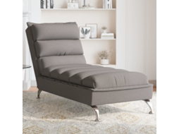 Chaise Lounge com Almofadões Tecido Cinzento Acastanhado MAISON EXCLUSIVE