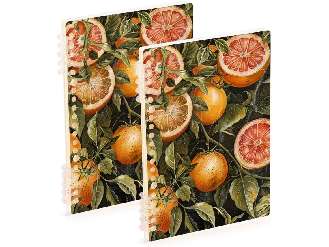Conjunto de 2 Cadernos Espiral Pautados, Tamanho A5 21,1 X 14,5 Cm Encadernação em para Trabalho e Sala Aula
