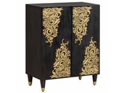 Vidaxl Buffet Preto 60 X 33 X 75 Cm Madeira De Manga Maciça