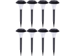 Conjunto De 8 Luminárias Solares De Led Para Jardim E Gramado, Iluminação Externa Em Led Branco, À Prova D'água, Coloridas.