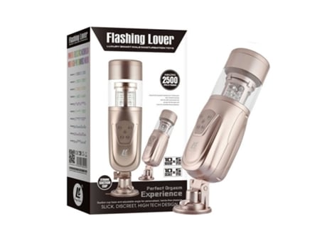 Masturbador Masculino De Brinquedo Sexual Masturbador Telescópico De Luxo Vibratório E Empurrador Ouro Vledary