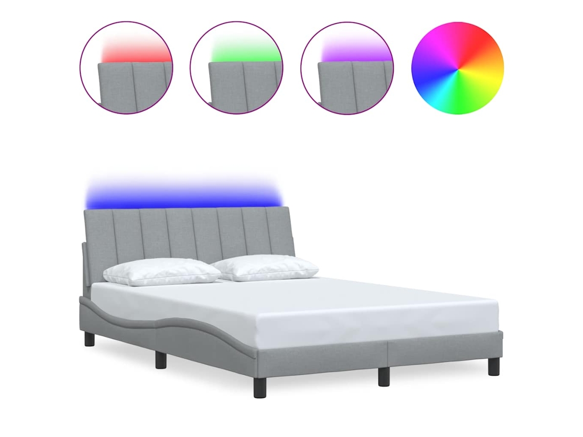 Bed Frame, Bed Frames Vidaxl Cinzeto Tecido (140 X 200 Cm)