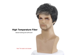 2026 peluca para Hombre Europea Y Americana Pelo Corto Fluffy Con Línea Natural Toupees para Cabello Delgado o Frente Alta