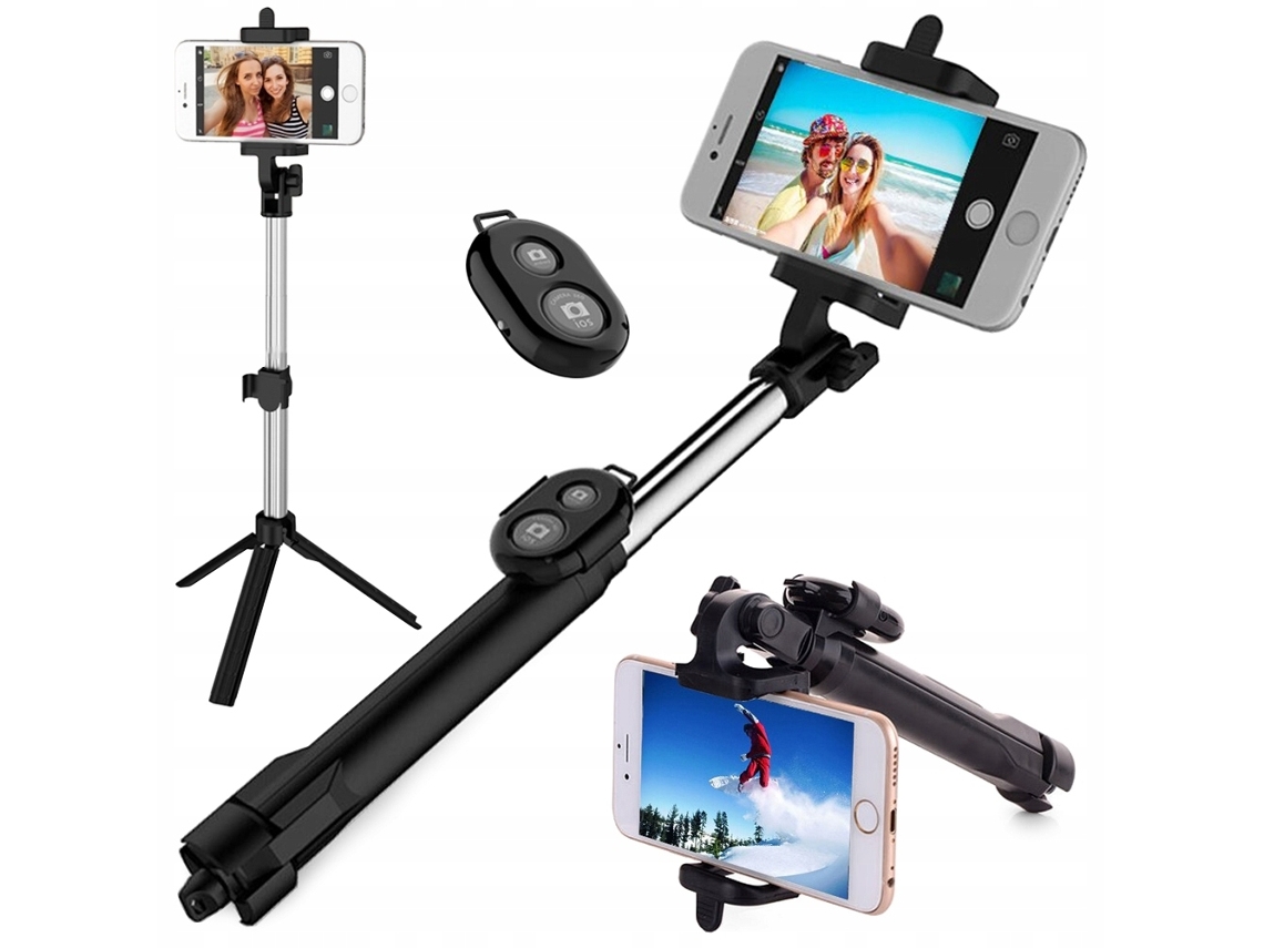 Suporte Para Celular Com Tripé E Bastão De Selfie Com Controle Remoto Bluetooth