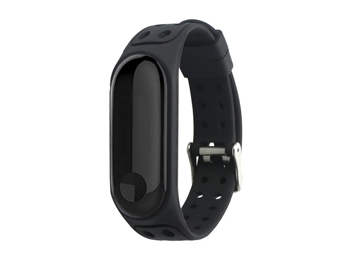 Cinto de relógio para Xiaomi Mi Band 3/4 silicone preto EOOCOO