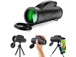 Telescópio Monocular 10x42 Hd Compacto Portátil Ip68 Adaptador Smartphone Tripé Observação Pássaros Preto Bestvite