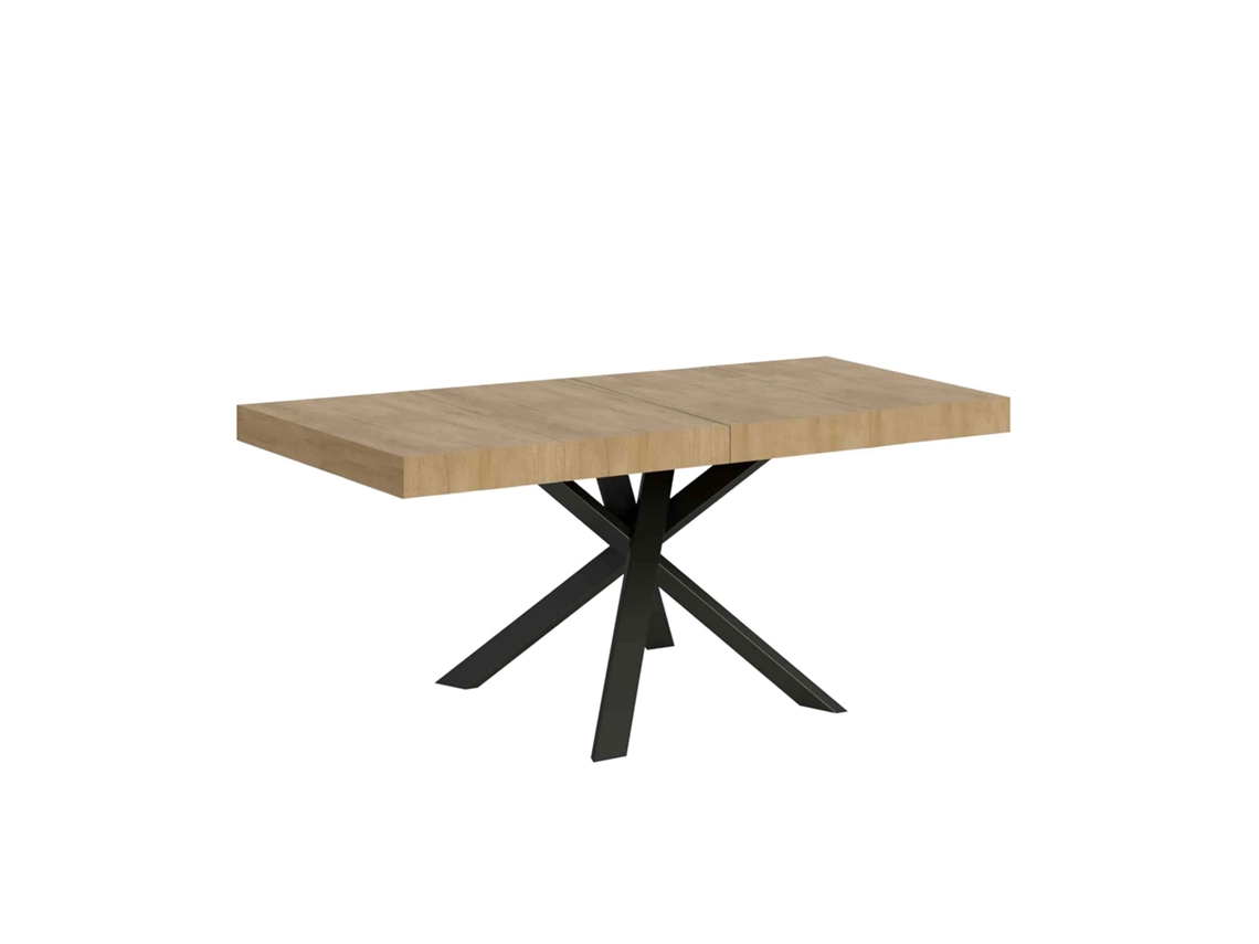 Mesa de Jantar Extensível 90X90/194 Cm Clerk Premium Plano Carvalho Natural Pernas Antracite ITAMOBY