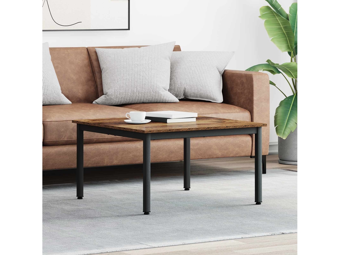 Vidaxl Mesa De Centro Madeira Antiga 80 X 80 X 45 Cm