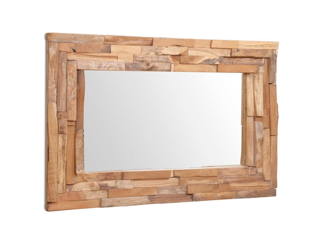 Vidaxl Espelho Decorativo Em Teca 90x60 Cm Retangular