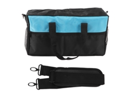 Bolsa De Ferramentas Resistente Com Boca Larga Oxford, Organizador De Armazenamento Com Bolsos, 16 Polegadas, Preto Azul