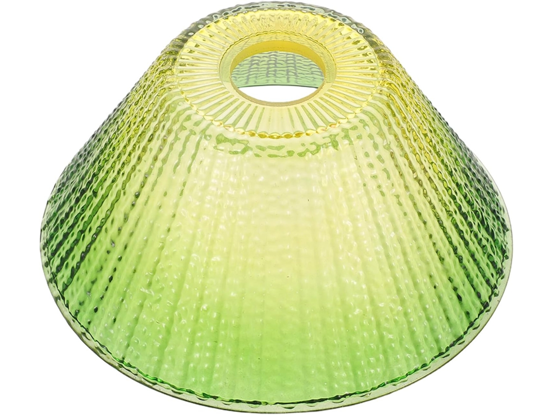 Abajur Pendente De Vidro Com Degradê Verde, Abajur Plissado, Furo De 35 Mm Para Lâmpada E27, Capa Mi Gokoco