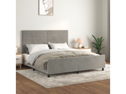 Vidaxl Estrutura De Cama Sem Colchão 160x200 Cm Veludo Cinzento-claro