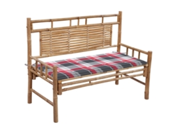 Vidaxl Banco De Jardim Com Almofadão 120 Cm Bambu