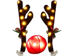 Buzinas De Natal Para Carro, Decorações Led Com Nariz E Sinos