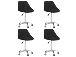 Vidaxl Cadeiras De Jantar Giratórias 4 Pcs Couro Artificial Preto