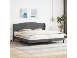 Vidaxl Estrutura Da Cama Cinzento-escuro 180 X 200 Cm Veludo