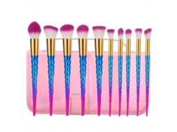 Conjunto De Pinceis De Maquiagem Coloridos Para Sombras Blush E Base
