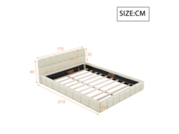 Cama De Casal 160x200cm,cama Casal Bege Com Renda Em Linho,sem Colchão,rosahqnda