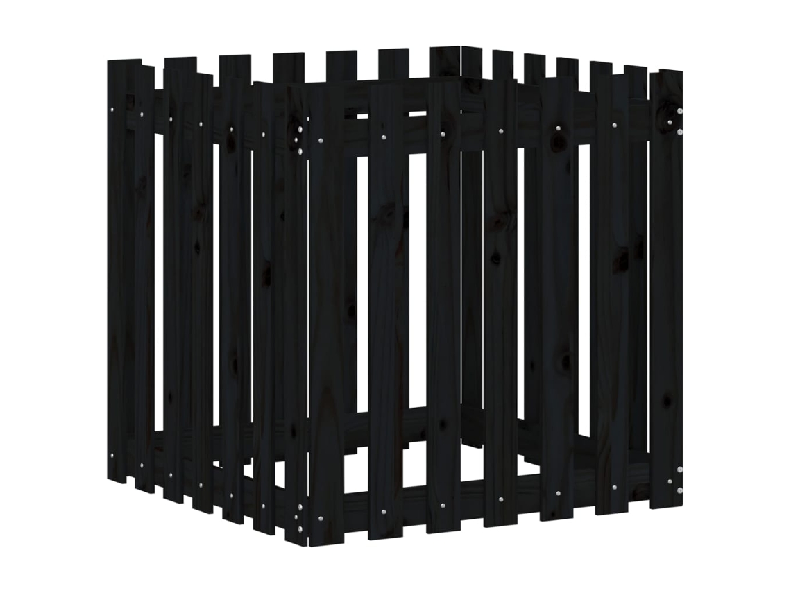 Garden Planter, Garden Planters Vidaxl Preto Madeira De Pinho (70 X 70 X 70 Cm)