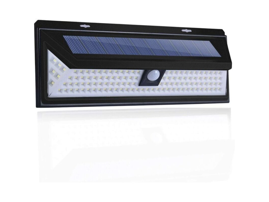 Lurelia Luminária Solar De Parede Com 118 Led, 3w, 1000 Lm, Sensor Pir, 3 Modos, Ip65, Recarregável, Branco, Para Pátio