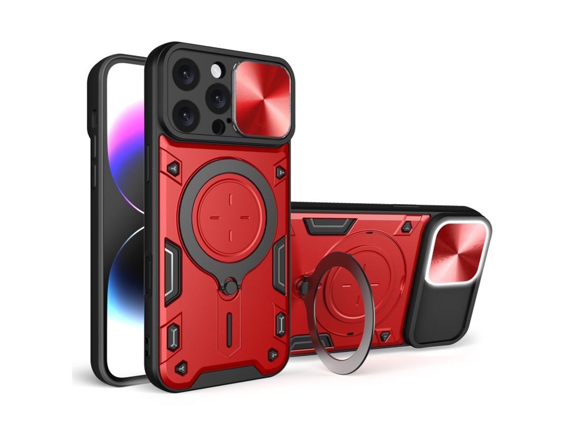 Capa Para Iphone 16 Pro Max - Textura De Cd - Suporte Magnético Deslizante - Proteção Para Câmera