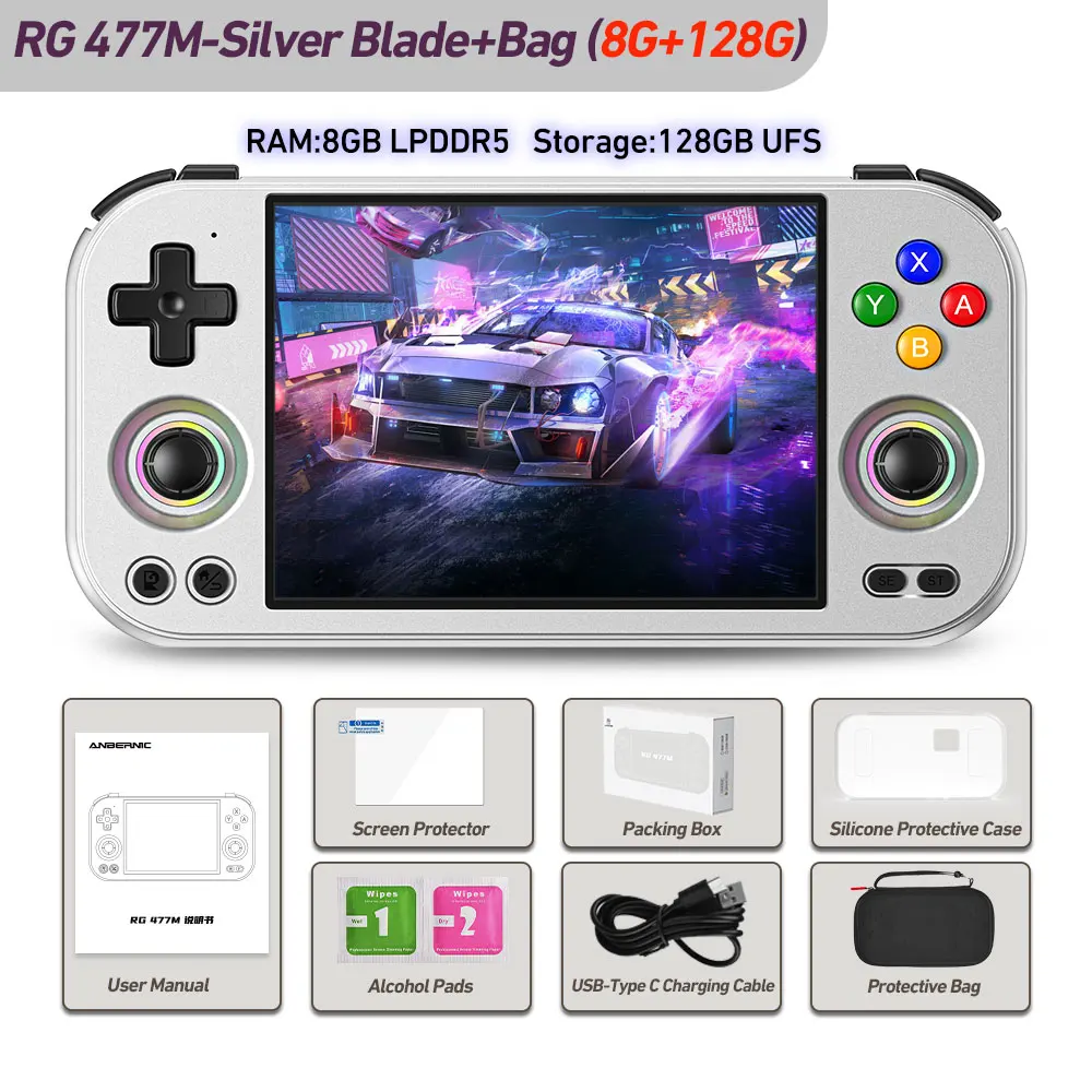 128g Silver 8g 128g Bolsa Rg477m Consola de Jogos Ltps Game Player Dimensity Multiplayer Streaming MDUG (jogos 4k)