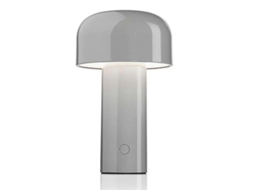 Lâmpada De Mesa Cogumelo Criativa Led Recarregável 3w 3 Níveis De Iluminação Luz Noturna De Metal Gris