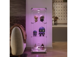 Vitrine com Iluminação Led, Vitrine de Colecção com Portas e Fechadura, Sala de Estar, Quarto, Branco ROSAHQNDA