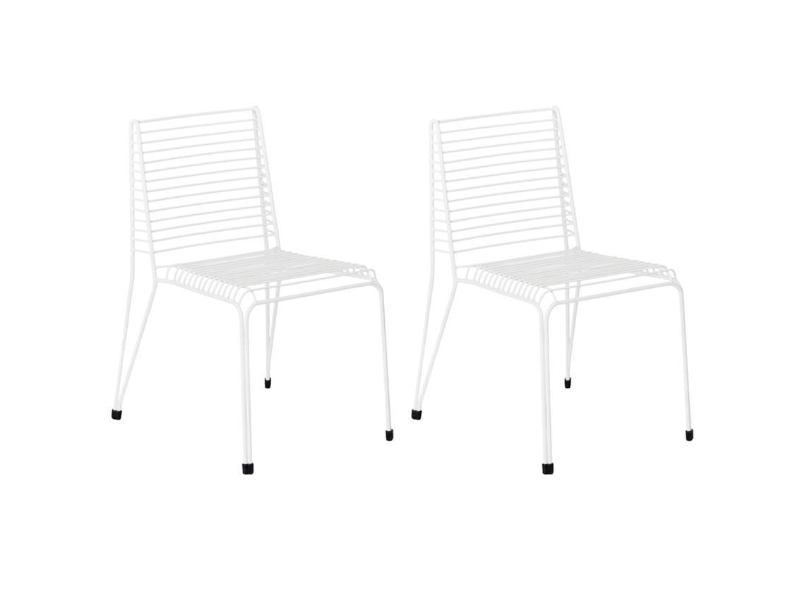 Sillas Metálicas Apilables Para Exteriores Beliani Chieve De Acero Blanco 49x57x80