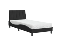 Cama com Colchão Hanko 80x200 Cm Veludo Preto MAISON EXCLUSIVE
