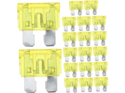 Fusíveis De Proteção Contra Sobrecorrente Para Carros, Pacote Com 100 Unidades, 20a, Plástico Amarelo.