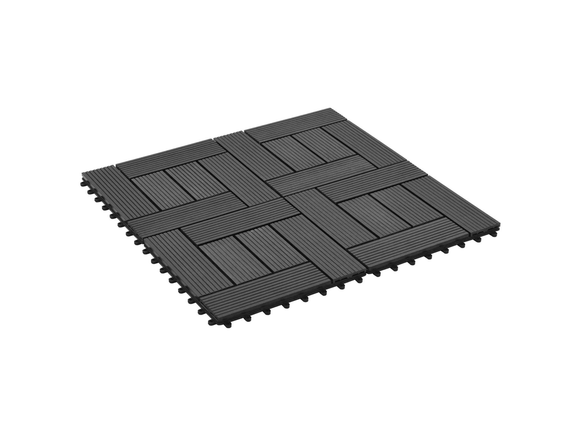 Vidaxl Telha De Deck 22 Unid. Preto 30 X 30 Cm Wpc