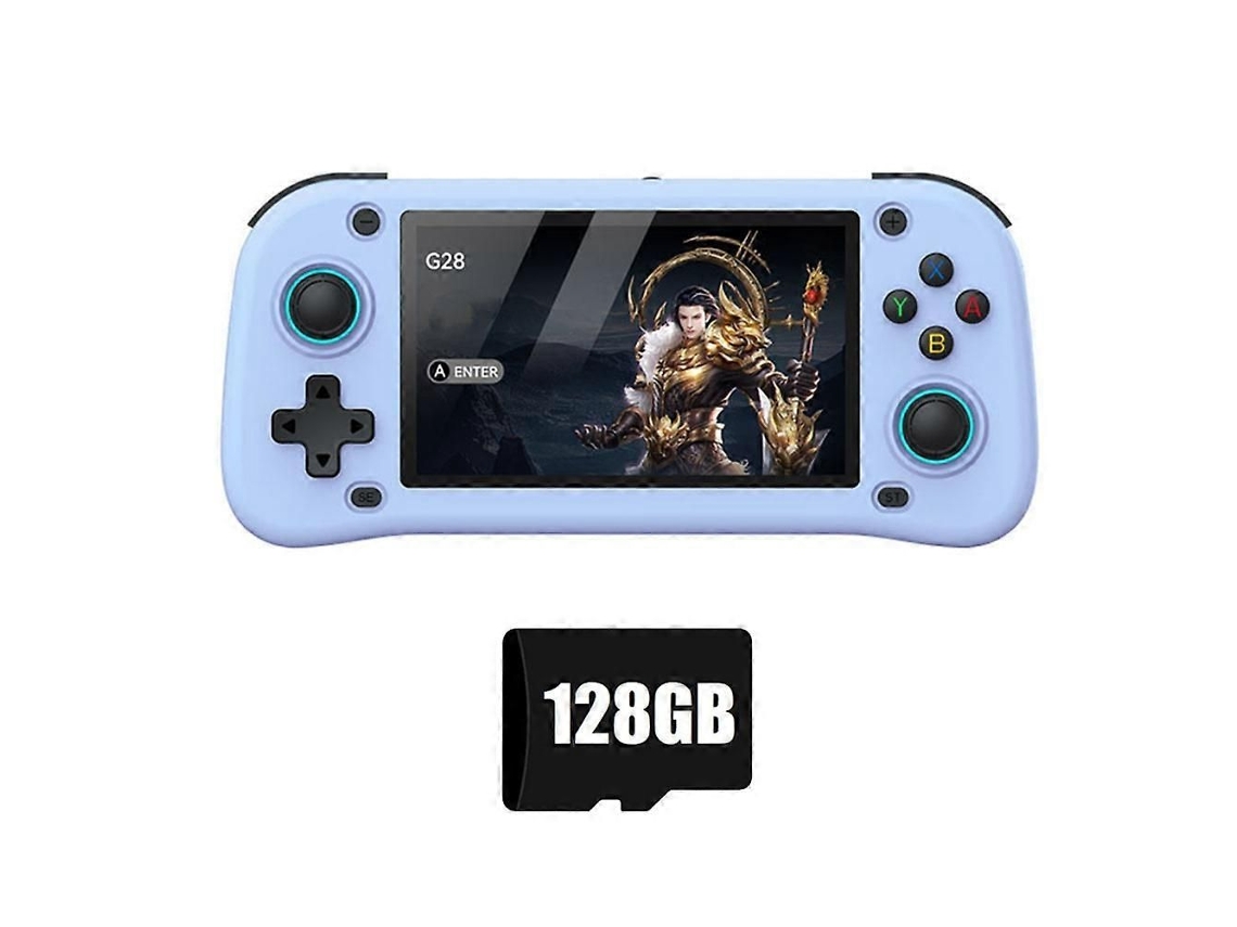Console de Videogame Portátil Retrô G28, 128 Gb, Tela Hd de 4,3 Polegadas, Azul. GOKOCO