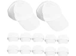 Conjunto De 12 Bonés De Beisebol Brancos Em Branco Para Meninos E Meninas, De Algodão, Para Pintar.