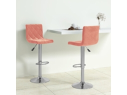 Vidaxl Bancos De Bar 2 Pcs Veludo Rosa