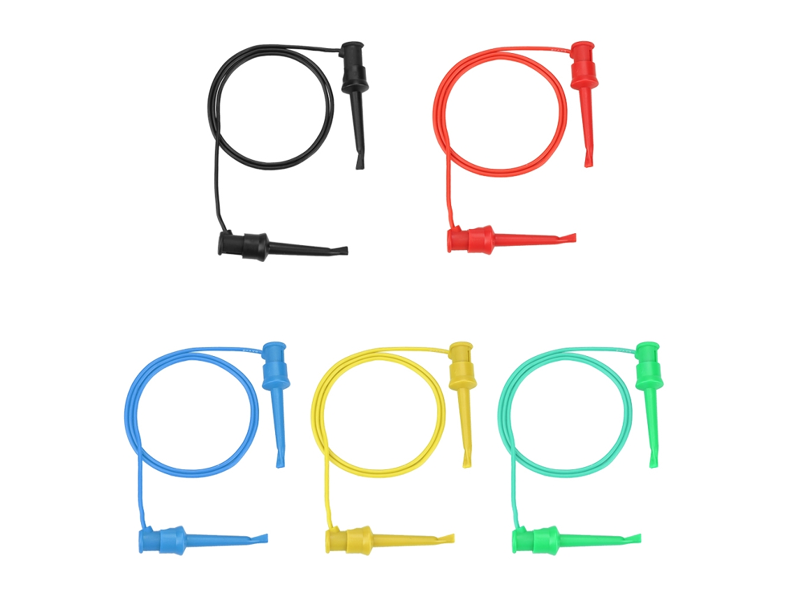 5pcs Ganchos de Teste Silicone com Fio para Multímetro, Teste Smd Ic, Conexão Estável, Precisão Alta, Cores Variadas