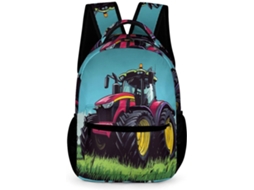 Mochila Escolar Com Estampa Trator Para Crianças Em Pré-escolar E Do Ensino Fundamental (6 10 Anos). Ideal