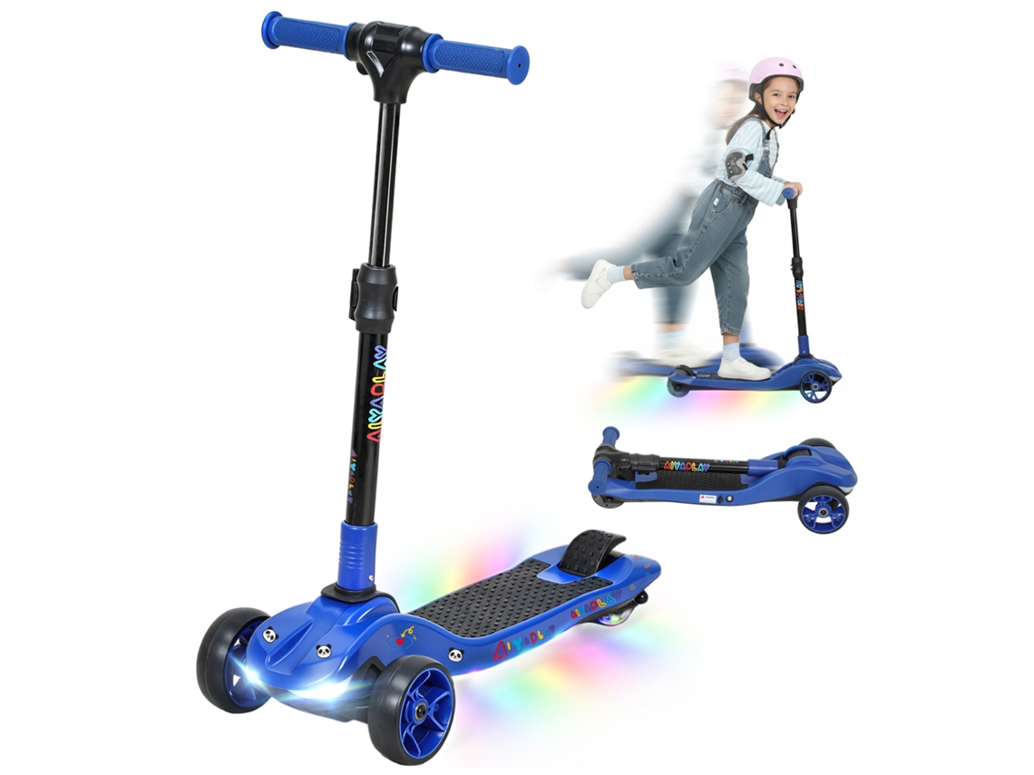 Scooter Elétrico Infantil de 6+ Anos com Partida Zero, Dobrável, Velocidade Máxima 8 Km/h 64x29x83 Cm Azul S/MARCA
