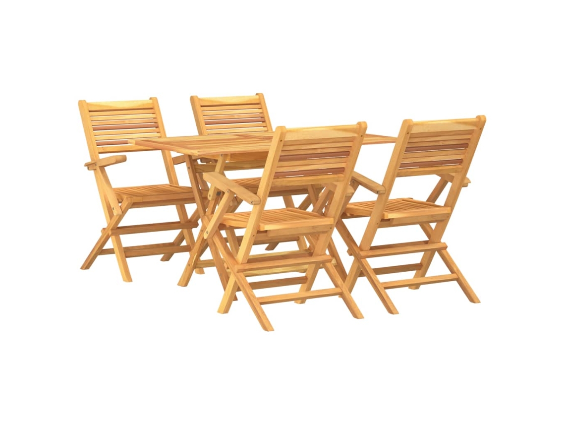 Maison Exclusive - 5 Pcs Conjunto De Jantar P/ Jardim Madeira De Teca Maciça