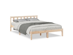 Cama Extra Longa Sem Colchão MAISON EXCLUSIVE Madeira de Pinho Maciça 140x220 cm