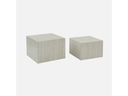 Mesa de Centro Quadrada com Efeito Mármore Set de 2 Branco SWEEEK
