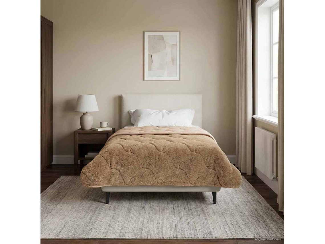 Vidaxl Edredom De Inverno 135 X 220 Cm Inverno Cinzento-acastanhado