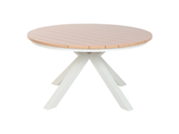 Mesa de Jantar Redonda, Alumínio Branco, 140x140x75cm ALEXANDRA HOUSE LIVING
