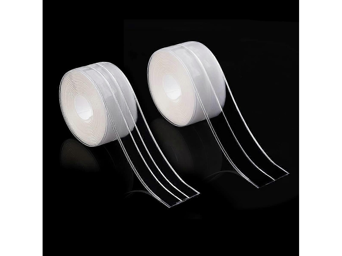 2 Rolos de Fita de Selagem Autoadesiva de PVC, para Banheira, Chuveiro, Vaso Sanitário, Cozinha, Impermeável | S/MARCA