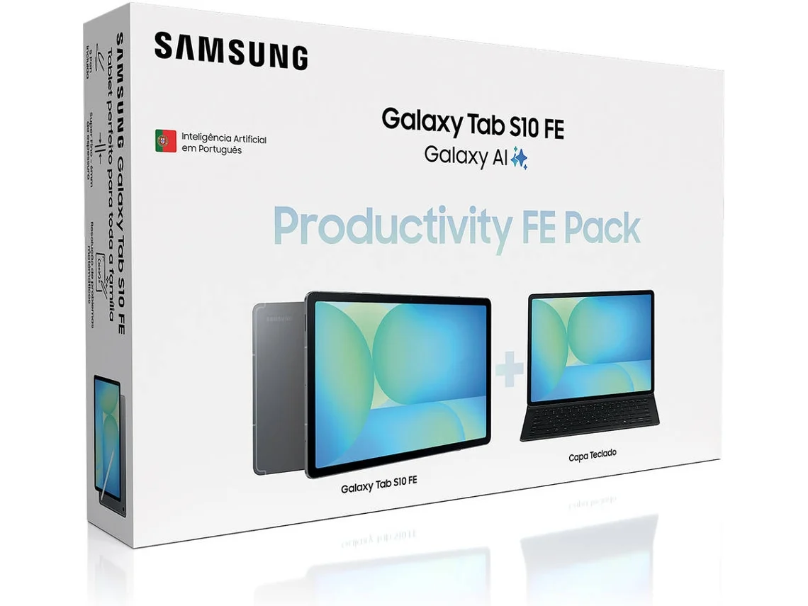 Pack SAMSUNG Galaxy Tab S10 FE (10.9'' - 128 GB - 8 GB - Wi-Fi - Cinzento) + Capa Teclado