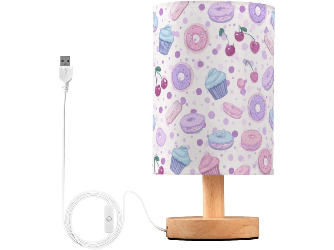 Abajur De Cabeceira Kcldeci Em Formato Cupcake, Donut E Cereja, Ideal Para Sala, Estilo Fazenda, Mesa Cabeceira