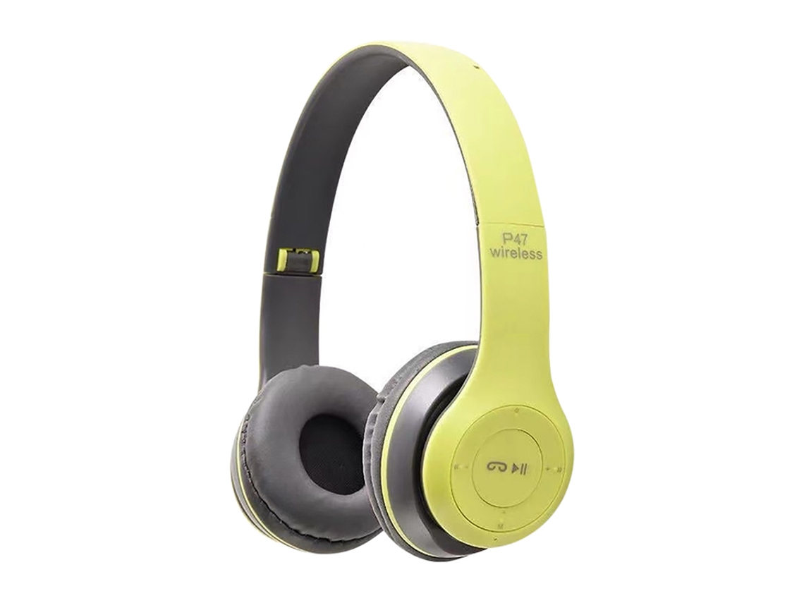 FONES DE OUVIDO SEM FIO MDUG Dobráveis com Flash Led (p47 Amarelo)